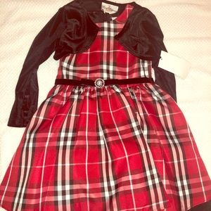 Red plaid dress